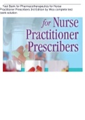 Test Bank for Pharmacotherapeutics for Nurse  Practitioner Prescribers 3rd Edition by Woo complete test bank solution  (chapter 1- 50) 2021 latest updates 