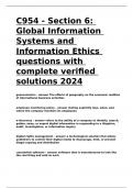 C954 - Section 6 Global Information Systems and Information Ethics questions  and answers