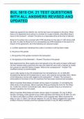 BUL 5810 CH&period; 21 TEST QUESTIONS WITH ALL ANSWERS REVISED AND UPDATED
