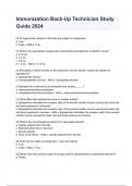 Immunization Back-Up Technician Study Guide 2024 Questions With Completed & Verified Solutions&period;