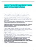 Intro to Physical Therapy EXAM 1 study guide with complete solutions&period;
