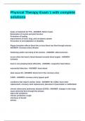 Physical Therapy Exam 1 with complete solutions