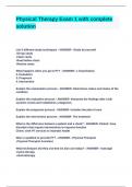 Physical Therapy Exam 1 with complete solution