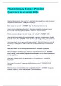 Physiotherapy Exam 1 Practice Questions & answers 2024&period;