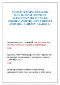 NETTCP TRAINING EXAM 2024 ACTUAL EXAM COMPLETE QUESTIONS WITH DETAILED VERIFIED ANSWERS &lpar;100&percnt; CORRECT ANSWERS&rpar; &sol; ALREADY GRADED A&plus;
