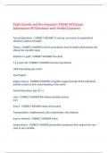 Child Growth and Development &lpar;CGDR&rpar; DCF Exam Information 90 Questions with Verified Answers&comma;100&percnt; CORRECT