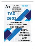 TAX2601 Assignment 3 &lpar;COMPLETE ANSWERS&rpar; Semester 2 2024 - DUE 2 September 2024
