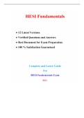 HESI RN Fundamentals Exam (12 Exam Sets, 1000+ Q & A, Newest-2021) / RN HESI Fundamentals Exam / Fundamentals HESI RN Exam / Fundamentals RN HESI Exam |Complete Document for HESI Exam |
