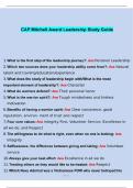 CAP Mitchell Award Leadership Study Guide Actual Questions and Answers 2024&sol;2025 Solved 100&percnt;