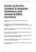 Praxis 5135 Art Content & Analysis Questions and answers&lpar;100- accuracy&rpar;