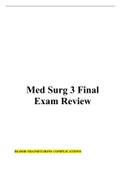 Med Surg 3 Final Exam Review