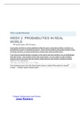 MATH 221 Week 2 Discussion; Probabilities in Real World