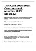 TAM Card 2024-2025 Questions and answers&lpar;100&percnt; accuracy&rpar;