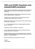 TAM card STUDY Questions and answers&lpar;100&percnt; accuracy&rpar;