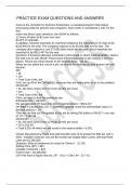 PRACTICE EXAM QUESTIONS AND ANSWERS