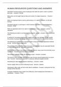 HUMAN RESOURCES QUESTIONS AND ANSWERS