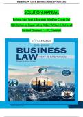 Solution Manual For Business Law&colon; Text & Exercises&comma; 10th Edition by Roger LeRoy Miller&comma; William E&period; Hollowell&comma; Verified Chapters 1 - 43&comma; Complete Newest Version