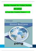 TEST BANK for Global Business 5th Edition by Peng Mike&comma; Verified Chapters 1 - 17&comma; Complete Newest Version