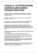 Chapter 5- IV CERTIFICATION questions with verified solutions 2024-2025&period;