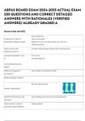 ABFAS BOARD EXAM 2024-2025 ACTUAL EXAM 250 QUESTIONS AND CORRECT DETAILED ANSWERS WITH RATIONALES &lpar;VERIFIED ANSWERS&rpar; &vert;ALREADY GRADED A