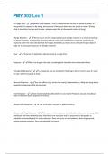 PMY 302 Lec 1 Questions And Answers Rated A&plus; New Update Assured Satisfaction
