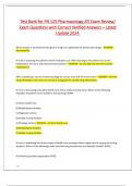 Test Bank for PN 125 Pharmacology ATI Exam Review&sol; Exam Questions with Correct Verified Answers &ndash; Latest Update 2024&period;