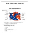 NR 340-Exam 2 Study Guide-Critical Care (Version 1),  (Latest 2021) 100% Correct Study Guide