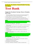 Fortinash: Psychiatric Mental Health Nursing, 5th Edition Test Bank - All chapters covered with answers elaboration