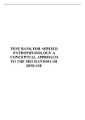TEST BANK FOR APPLIED PATHOPHYSIOLOGY A CONCEPTUAL APPROACH TO THE MECHANISMS OF DISEASE