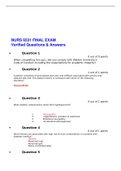 NURS 6531 FINAL EXAM 3  - 100%  Correct  Questions & Answers