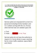 U&period;S&period; FORCES DRIVERS TRAINING PROGRAM FOR EUROPE  FINAL EXAM 2 MULTIPLE CHOICE QUESTIONS AND 100&percnt;  CORRECT ANSWERS