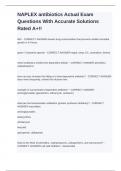 NAPLEX antibiotics Actual Exam Questions With Accurate Solutions Rated A&plus;&excl;&excl;