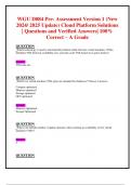 WGU D084 Pre- Assessment Version 1 &lpar;New 2024&sol; 2025 Update&rpar; Cloud Platform Solutions  &vert; Questions and Verified Answers&vert; 100&percnt; Correct &ndash; A Grade  