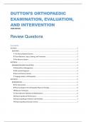 DUTTON&rsquo;S ORTHOPAEDIC EXAMINATION&comma; EVALUATION&comma; AND INTERVENTION THIRD EDITION  Review Questions  with correct answers