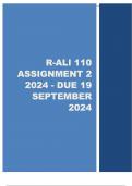 R-ALI 110 ASSIGNMENT 2 &lpar;COMPETE ANSWERS&rpar; 2024 - DUE 19 SEPTEMBER 2024
