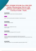 HESI&colon; NUR100&sol; NUR 100 &lpar;New 2024&sol; 2025 Update&rpar; Pharmacology &vert; Review with  Questions and Verified Answers&vert; 100&percnt; Correct&vert; A Grade &ndash; Fortis 