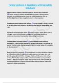 Family Violence 3&semi; Questions with Complete  Solutions 