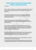 Family Violence Across the Lifespan&lpar;Child  Welfare Certificate&rpar; Qs & As 
