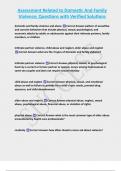 Assessment Related to Domestic And Family  Violence&semi; Questions with Verified Solutions 