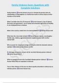 Family Violence Exam&semi; Questions with  Complete Solutions  