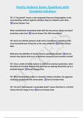 Family Violence Exam&semi; Questions with  Complete Solutions  