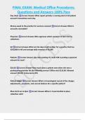 FINAL EXAM&colon; Medical Office Procedures&semi;  Questions and Answers 100&percnt; Pass  