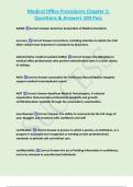 Medical Office Procedures Chapter 1&semi; Questions & Answers 100 Pass  
