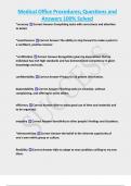 Medical Office Procedures&semi; Questions and Answers 100&percnt; Solved