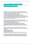 PSYCH &lowbar; MENTAL HEALTH HESI QUESTIONS fully solved