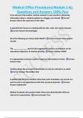 Medical Office Procedures&lpar;Module 1-6&rpar;&semi; Questions and Answers 100&percnt; Pass 