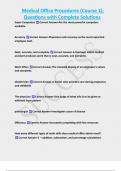 Medical Office Procedures &lpar;Course 1&rpar;&semi;  Questions with Complete Solutions  
