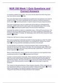 NUR 350 Week 1 Quiz Questions and Correct Answers