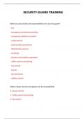  SECURITY GUARD TRAINING 2024 QUESTIONS AND ANSWERS