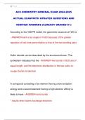 ACS CHEMISTRY GENERAL EXAM 2024-2025  ACTUAL EXAM WITH UPDATED QUESTIONS AND  VERIFIED ANSWERS &lpar;ALREADY GRADED A&plus;&rpar; 